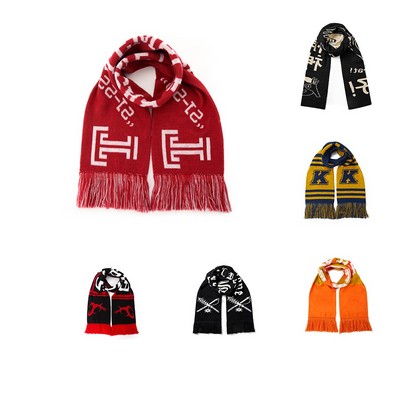 57" Acrylic Knitted Woven Scarf w/ Tassel