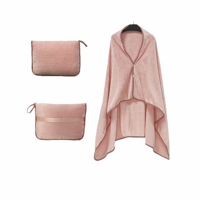 Multifunctional Foldable Flannel Shawl Blanket Pillow