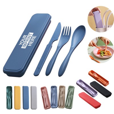 3 Pieces Wheat Straw Cutlery Utensil Set