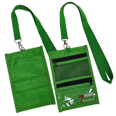 600D or 210D/PVC Neck Wallet with Heat transfer Print