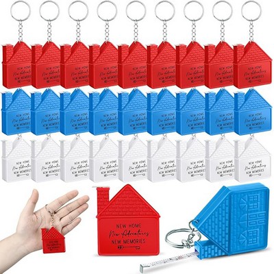 Home Shape Tape Measure Keychain (1m/3ft)