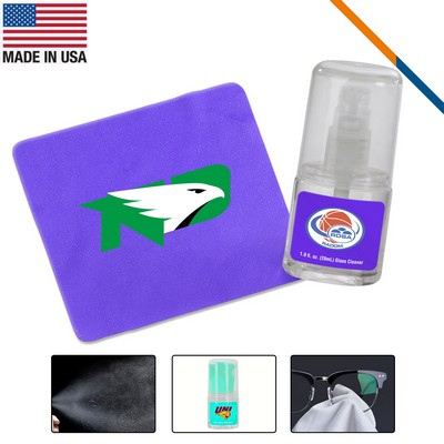 SoftWipe 1 OZ. Glass Lens Cleaner & 4" Sublimated Lens Cloth
