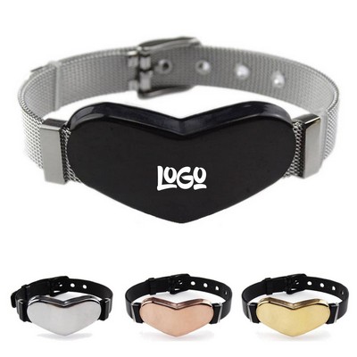 Heart-Shaped Watch Chain Stainless Steel Bracelet