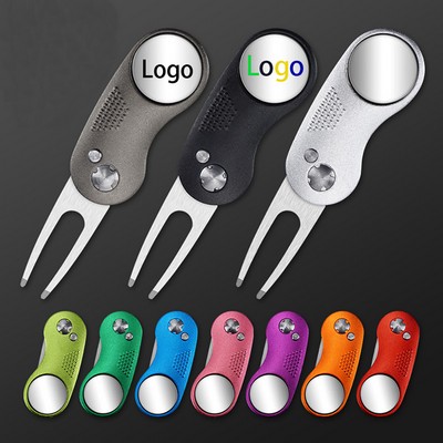 Golf Divot Tool with Magnetic Ball Marker