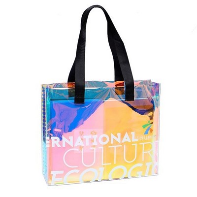 Stadium Approved PVC Holographic Clear Tote Bag W/ Handle