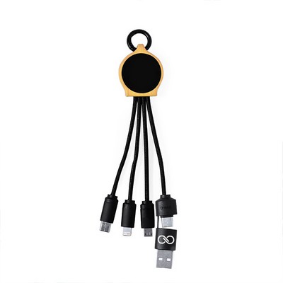 Nylon Braided 3-in-1 Charging Cable USB Keychain Charger