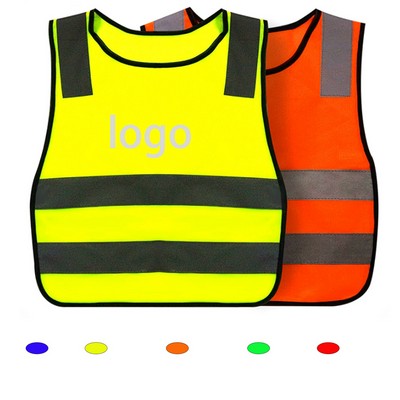 High Visibility Children Reflective Safety Vest With Neon Fabric