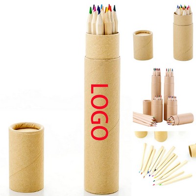 Professional 12-Piece Color Pencil Set In Eco-Friendly Kraft Tube