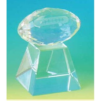Small Crystal Football w/Tall Base