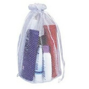 Medium Mesh Drawstring Bag w/ Vinyl Bottom
