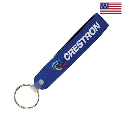 4" Woven Key Strap w/ Black Backing & Split Ring - "Elite" Weave