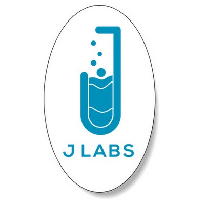 White Gloss Block-Out Flexo-Printed Stock Oval Labels (2.375"x4")