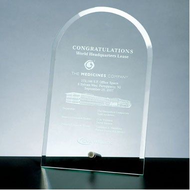 Beveled Arch Award w/ Aluminum Pole (Medium)