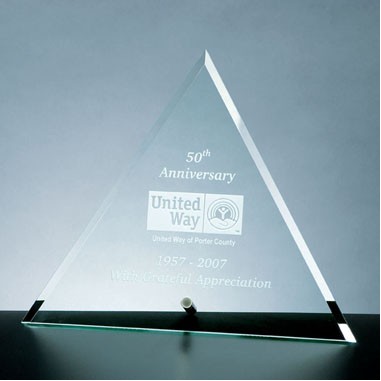Beveled Triangle Award w/ Aluminum Pole