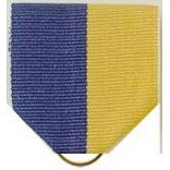 Pin Drape Ribbon, Blue-Gold w/ Jump Ring