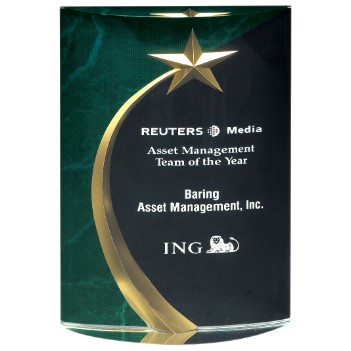 Green Marbleized Shooting Star Acrylic Award - 6"