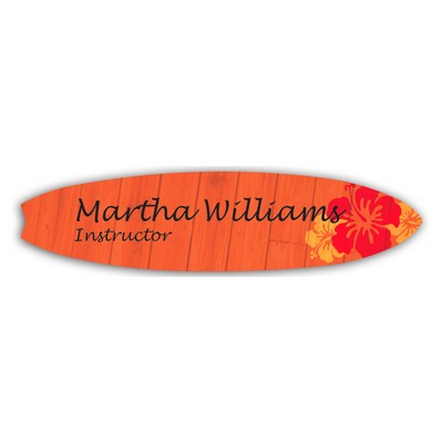 Full Color Name Badge w/ Personalization (1"X4") Surfboard