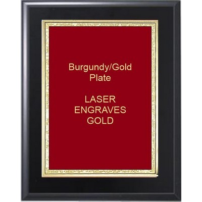 Black Matte Plaque 7" x 9" - Red/Gold 5" x 7" Florentine Plate