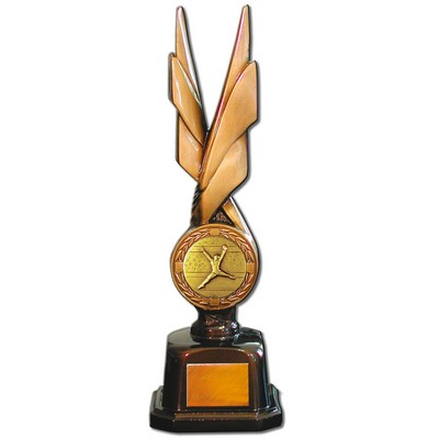 Stock Phoenix 14" Trophy with 2" Gymnastics Coin and Engraving Plate