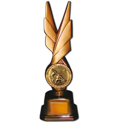 Stock Phoenix 12" Trophy with 2" Baseball 2 Coin and Engraving Plate