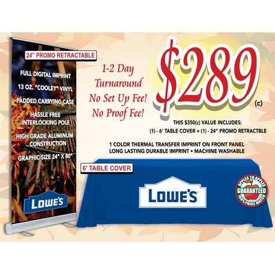 24"X80" Retractable & 6' Tablecover