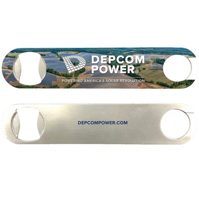 Stainless Steel Paddle Bottle Opener w/ Full Color Imprint