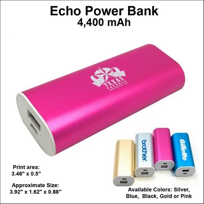 Echo Power Bank 4000 mAh - Pink No Extra Tariff