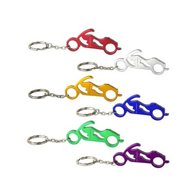 Motorcycle Shaped Bottle Opener w/ Keychain & Custom Logo