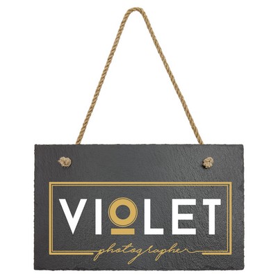 11¾" x 7" Rectangle Slate Decor with Hanger String