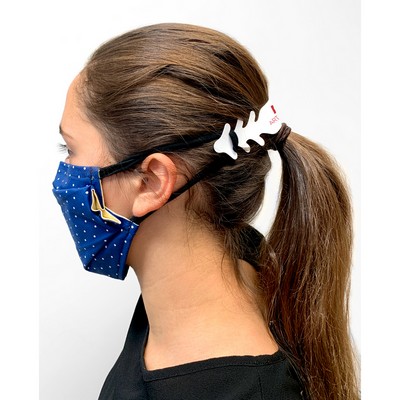 Ear Saver Mask Clip .023 White Polyethylene Plastic Full Color Imprint