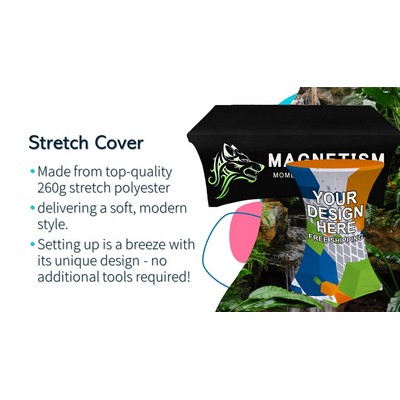 Heavy Duty Tablecloth Stretch 3 Side 4' 250g WRINKLE FREE