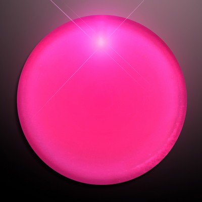 Pink LED Frosted Circle Badge with Safety Pin - BLANK