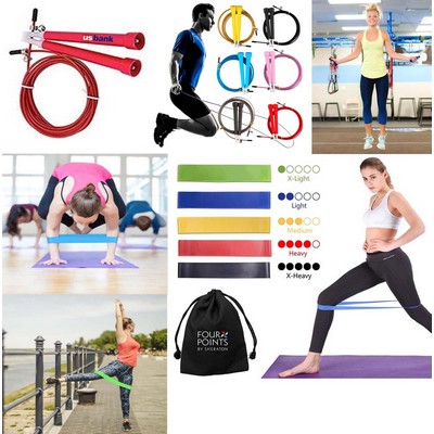 Kidder 5 Fitness Bands + Jump Rope