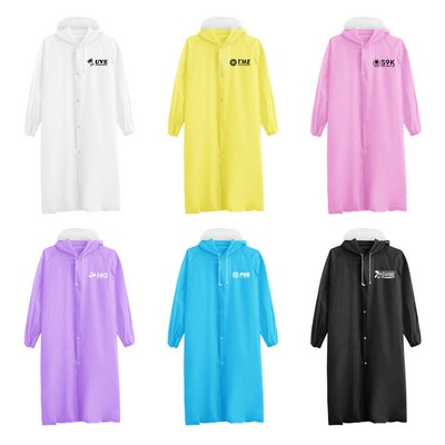 PEVA Reusable Transparent Adult Raincoat