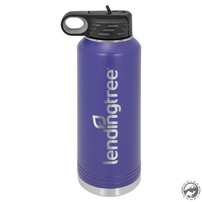 Powder Coated Purple Travel Water Bottle