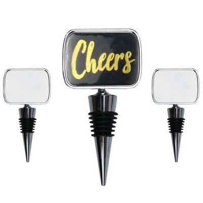 Full Imprint Round Angle Rectangle Medal Wine Stopper Cork