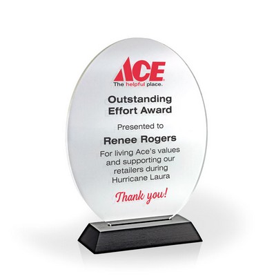 Oval Award with Black Wood Base, Small - UV Print