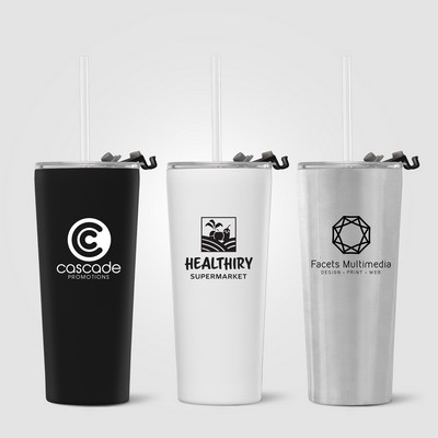 Excalibur - 21 oz. Double-Wall Stainless Tumbler with Straw?? - Silkscreen