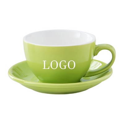 10 Oz Ceramic Coffee Cup With Saucer