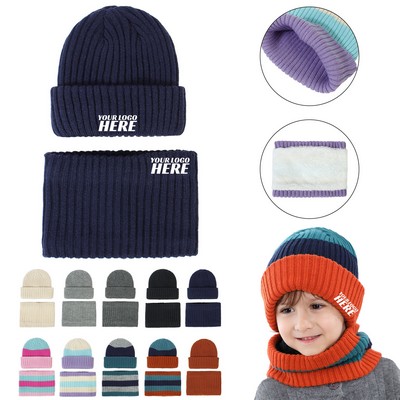 Kids Winter Crochet Cap's Scarf Warm Set