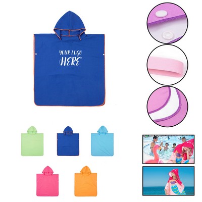 Hooded Kids Beach Towel Poncho