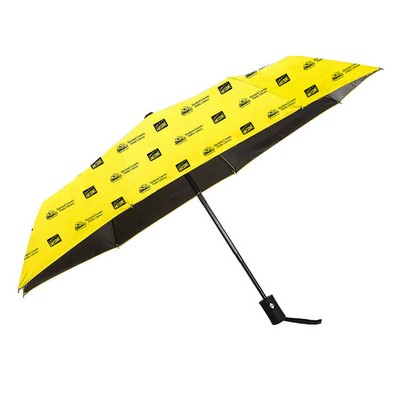 Step & Repeated Printed Automatic Travel Umbrella