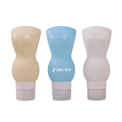 3.4 OZ Travel Split Bottles TSA Approved with Label Silicone BPA Free Refillable Cosmetic Container