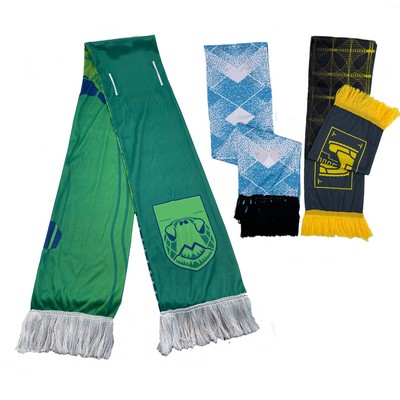 Costume Satin Soccer Fan Scarf With Tassel