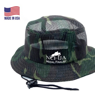 True American Made Mesh Camo Bucket Hat w/Adjustable Drawstring