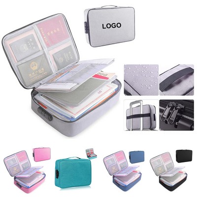 Multi-Layer Storage Pouch Credential Document Organizer Bag