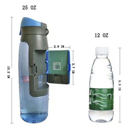 25 Oz. Portable Plastic Sports Bottle w/Card Storage