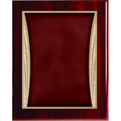 Rosewood Piano Finish Plaque with Red Showtime Brass Plate, 7 x 9"