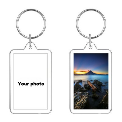 Full Color Custom Photo Insert Keychain
