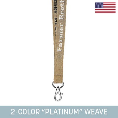 3/4" Woven Lanyard w/ Lobster Claw - "Platinum" Weave
